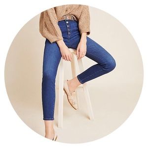 • Pilcro • Ultra High-Rise Button-Fly Skinny Jeans